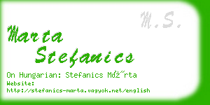 marta stefanics business card